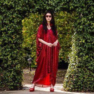 Designer Jennafer Grace Ruby Sequin Caftan